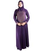Purple brasso polyester abaya