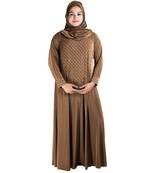 Brown brasso polyester abaya