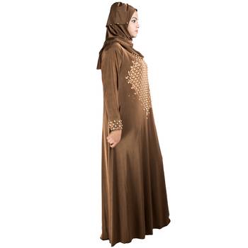Brown brasso polyester abaya 2
