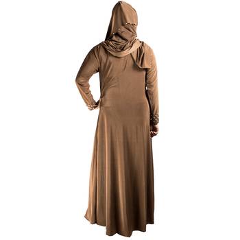 Brown brasso polyester abaya 3