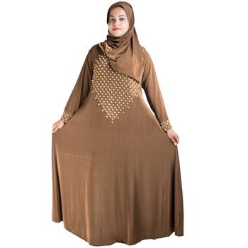 Brown brasso polyester abaya 4