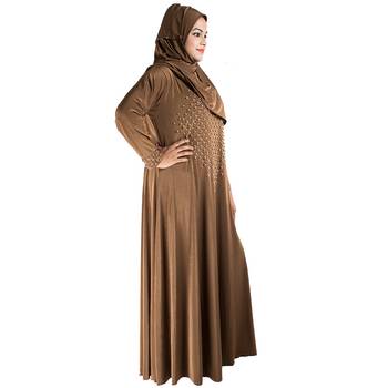 Brown brasso polyester abaya 5