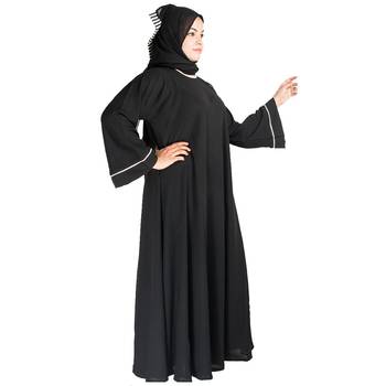 Black plain crepe abaya 2