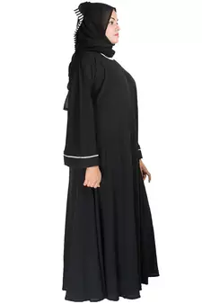 Black plain crepe abaya