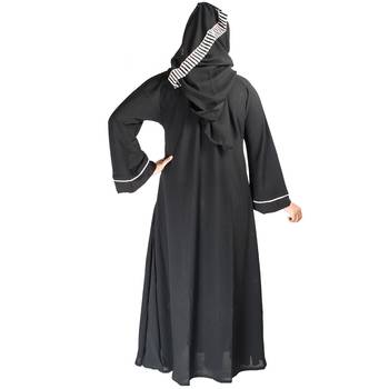 Black plain crepe abaya 4