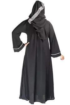 Black plain crepe abaya