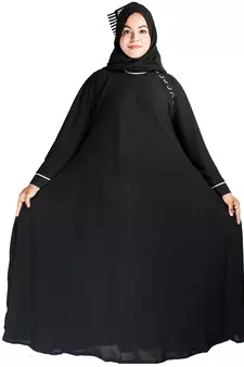 Black plain crepe abaya