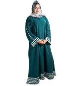 Green plain crepe abaya