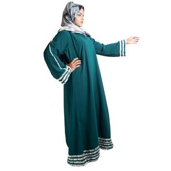 Green plain crepe abaya 2
