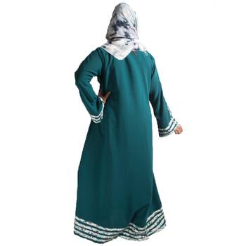 Green plain crepe abaya 3