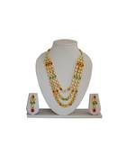 Golden Kundan  Necklace With Earring Set For Women And Girls