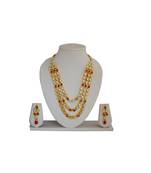 Golden Kundan  Necklace With Earring Set For Women And Girls