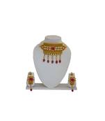 Golden Kundan  Necklace With Earring Set For Women And Girls
