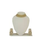 Golden Kundan  Necklace With Earring Set For Women And Girls