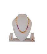 Golden Pearl And Ruby Zircon Necklace For Women And Girls