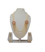 Golden Pearl And Ruby Zircon Necklace For Women And Girls