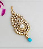 Turquoise maang-tikka