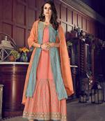 GreyDesigner Heavy Embroidery WorkArt Silksemi stitchedtop & bottom with dupatta