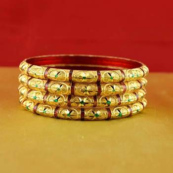 Rajasthani Gokharoo,Kara Churi Meenakari,Moti,Cz,Stone,Bangles 2
