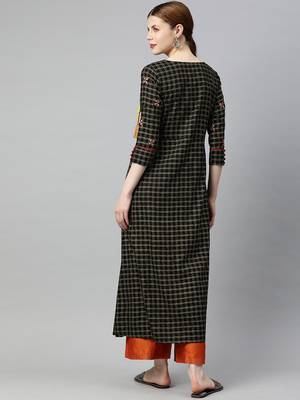 Black printed viscose rayon long-dresses 3