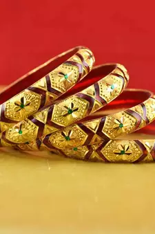 Rajasthani gokharoo,kara churi meenakari,moti,cz,stone,bangles size-2.4,2.6,2.8