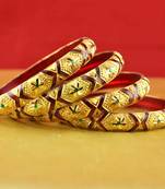 Rajasthani gokharoo,kara churi meenakari,moti,cz,stone,bangles size-2.4,2.6,2.8