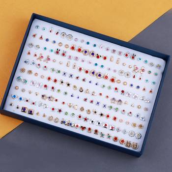 Stud Earring Elegant  Multicolor Multi Designe Set Of 100 Earrings for girls 1