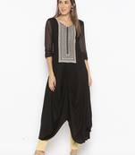 Black embroidered cotton ethnic-Kurti
