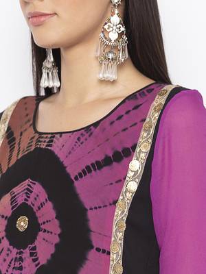 Purple embroidered georgette ethnic-Kurti 5