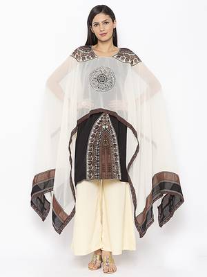 Black embroidered crepe ethnic-Kurti 2
