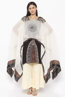 Black embroidered crepe ethnic-Kurti