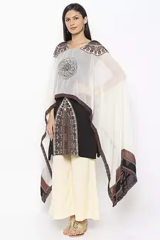 Black embroidered crepe ethnic-Kurti