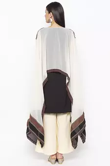 Black embroidered crepe ethnic-Kurti