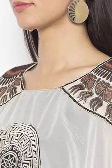 Black embroidered crepe ethnic-Kurti