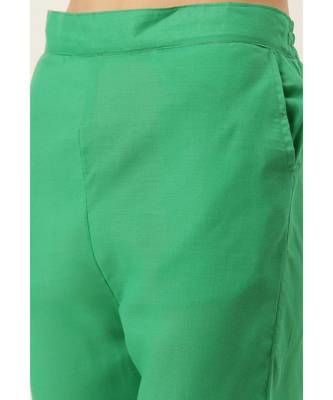 Grey & Green Cotton Print Strappy Straight Kurta Set 6