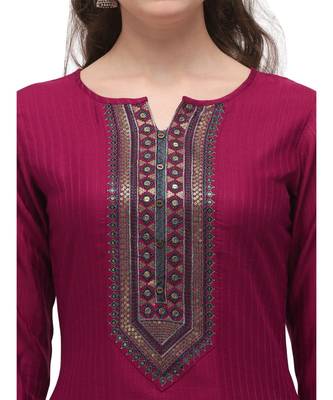 Maroon & Navy Blue Yoke Design Kurta with Salwar & Dupatta 4
