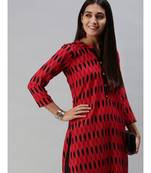 Red & Black Ethnic Motifs Printed Kurta