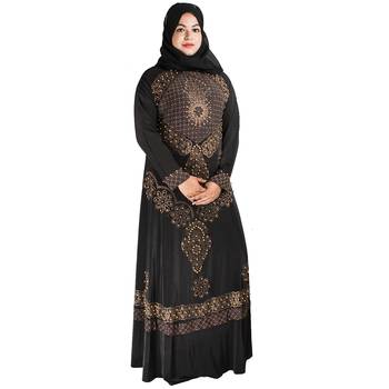 Black brasso polyester abaya 1