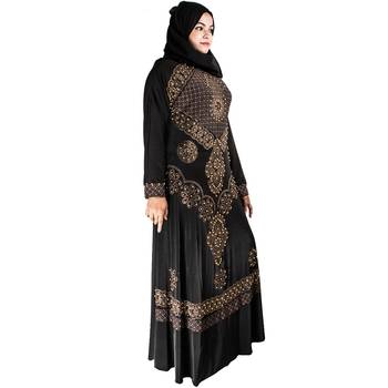 Black brasso polyester abaya 3