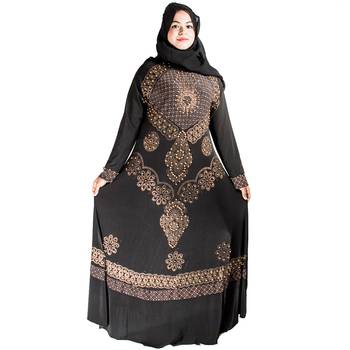 Black brasso polyester abaya 5