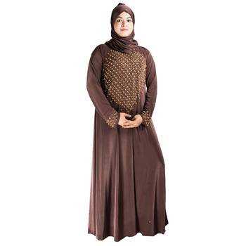 Brown brasso polyester abaya 1