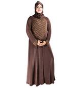 Brown brasso polyester abaya