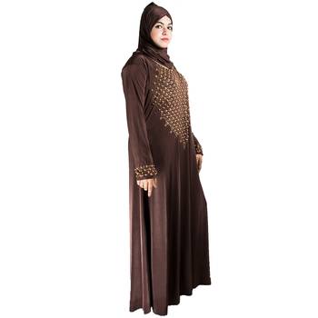 Brown brasso polyester abaya 2