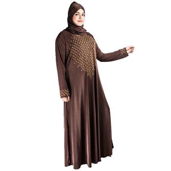 Brown brasso polyester abaya 3