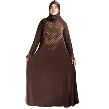 Brown brasso polyester abaya 5