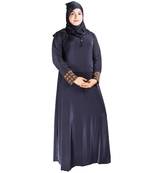 Blue plain polyester abaya