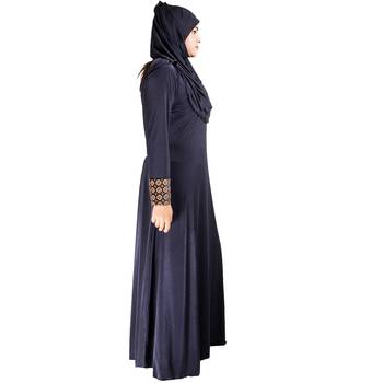 Blue plain polyester abaya 3