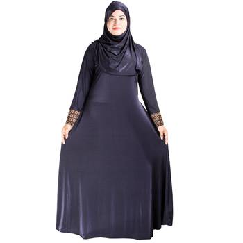 Blue plain polyester abaya 5