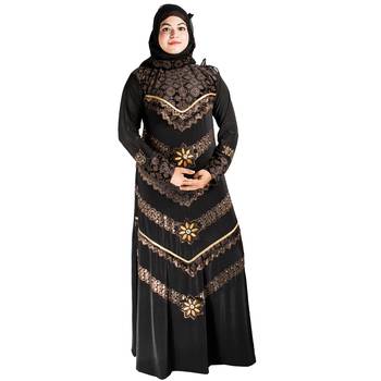 Black brasso polyester abaya 1