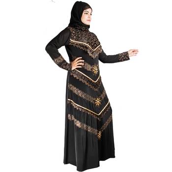 Black brasso polyester abaya 2
